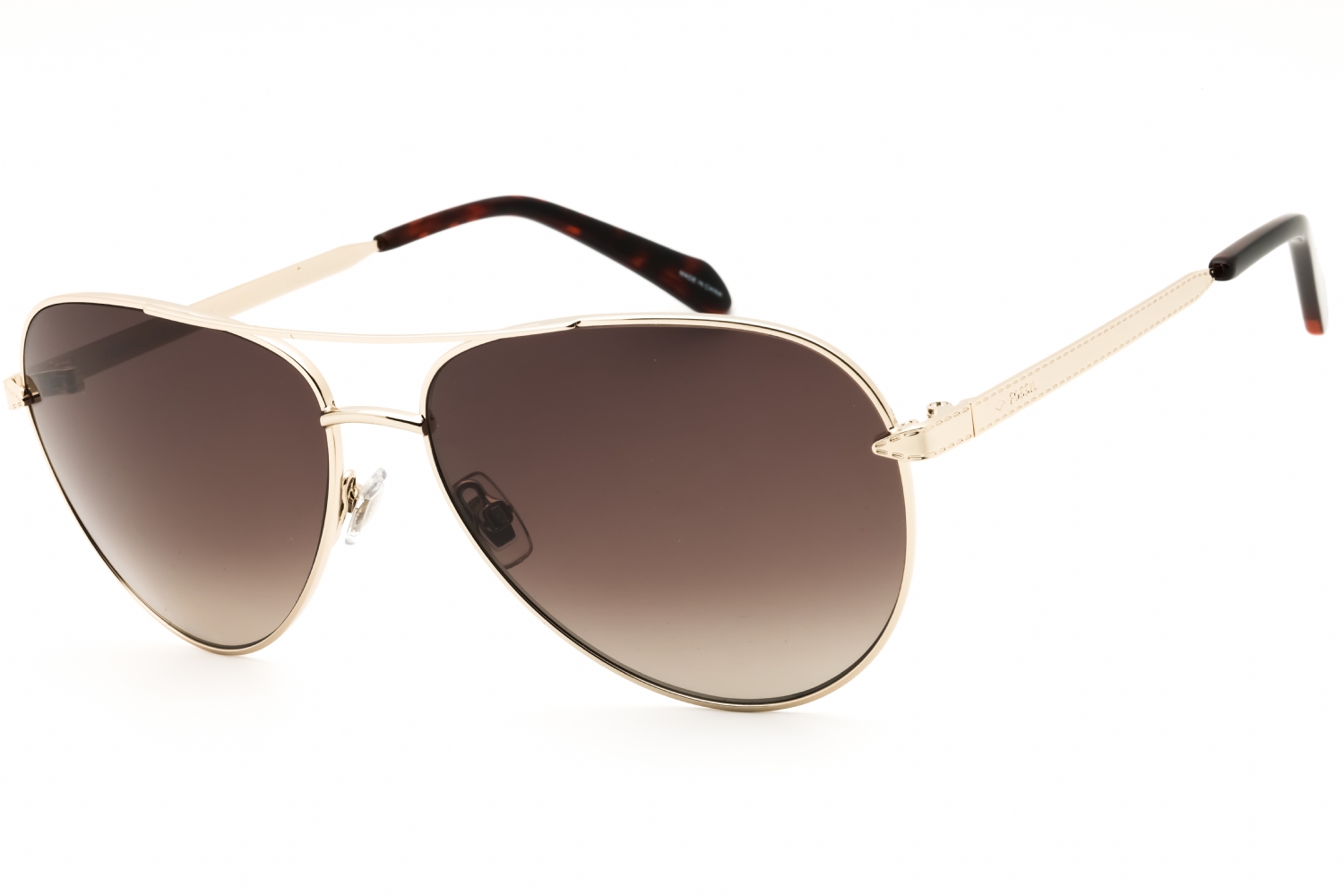 Gafas de sol Fossil estilo aviador dorado